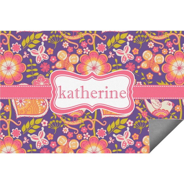 Custom Birds & Hearts Indoor / Outdoor Rug (Personalized)