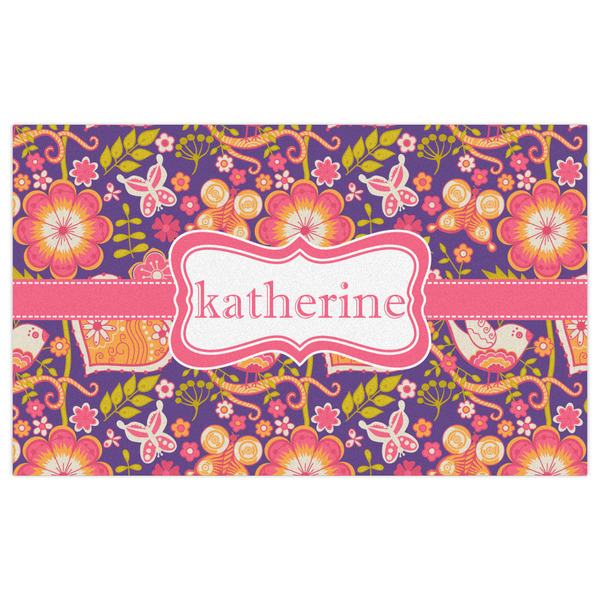 Birds & Hearts Indoor / Outdoor Rug - 3'x5' - Front Flat