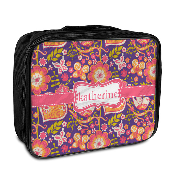 Custom Birds & Hearts Insulated Lunch Bag (Personalized)