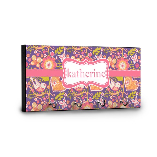 Birds & Hearts Key Hanger - Front View with Hooks