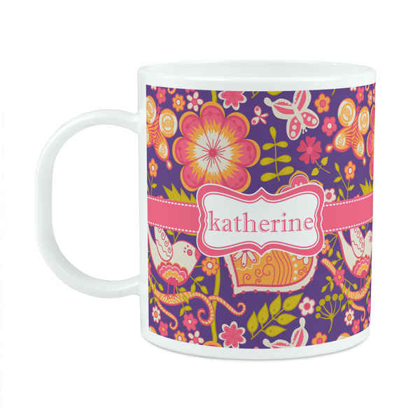 Custom Birds & Hearts Plastic Kids Mug (Personalized)