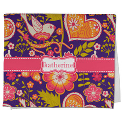 Birds & Hearts Kitchen Towel - Poly Cotton w/ Name or Text