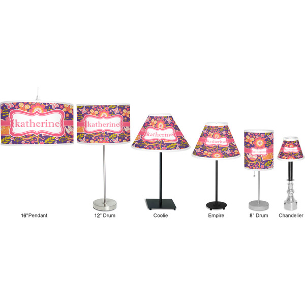 Birds & Hearts Lamp Full View Size Comparison