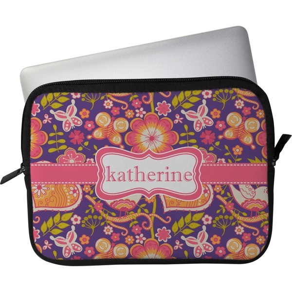 Custom Birds & Hearts Laptop Sleeve / Case - 13" (Personalized)