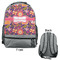 Birds & Hearts Large Backpack - Gray - Front & Back View