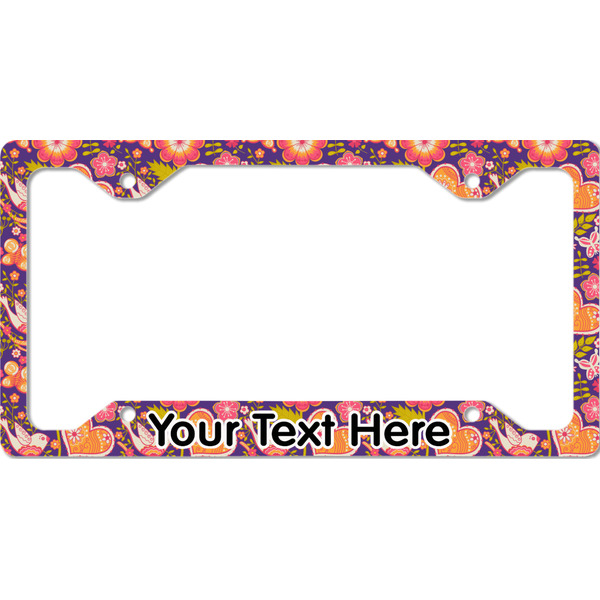 Custom Birds & Hearts License Plate Frame - Style C (Personalized)