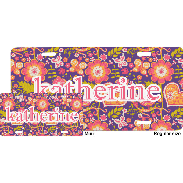 Birds & Hearts License Plate (Sizes)