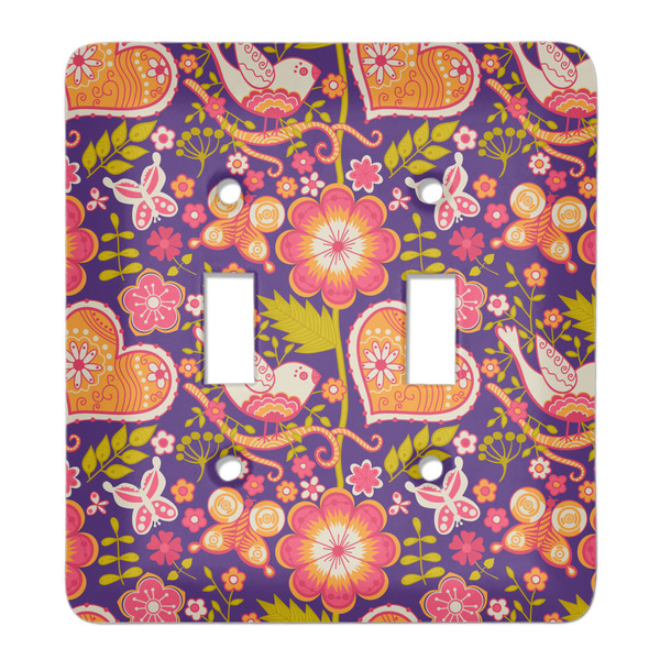 Custom Birds & Hearts Light Switch Cover (2 Toggle Plate)