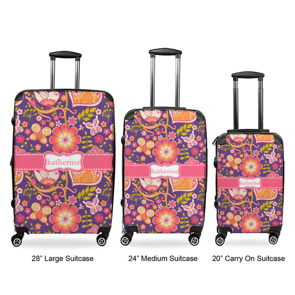 Birds & Hearts Luggage Bags all sizes - With Handle