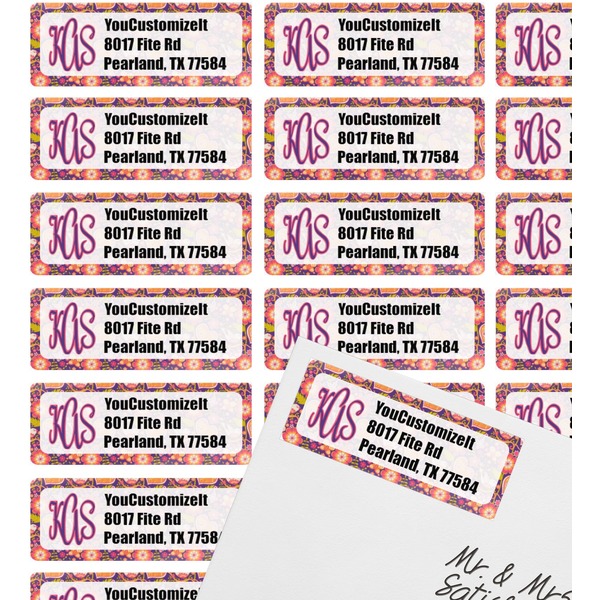 Birds & Hearts Mailing Label on Envelope - Multiple Labels