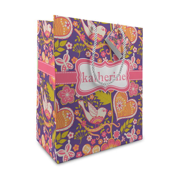 Custom Birds & Hearts Medium Gift Bag (Personalized)