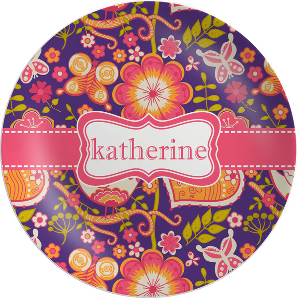 Custom Birds & Hearts Melamine Salad Plate - 8" (Personalized)