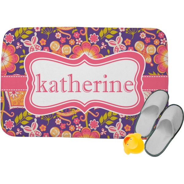 Custom Birds & Hearts Memory Foam Bath Mat (Personalized)
