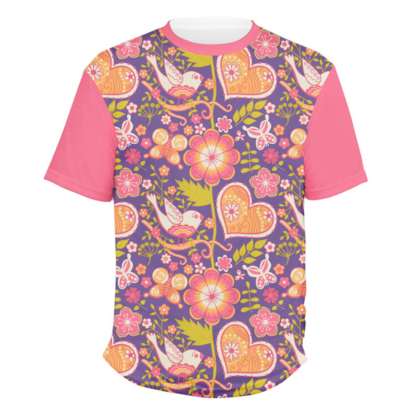 Custom Birds & Hearts Men's Crew T-Shirt - 3X Large