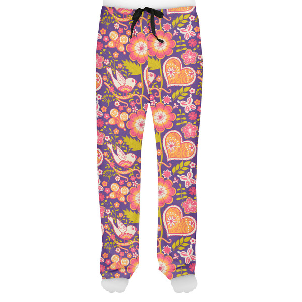 Birds & Hearts Men's Pjs Front - on model