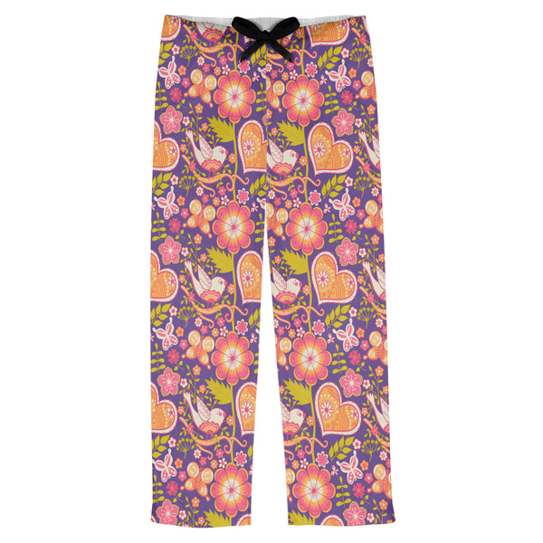 Custom Birds & Hearts Mens Pajama Pants - 2XL