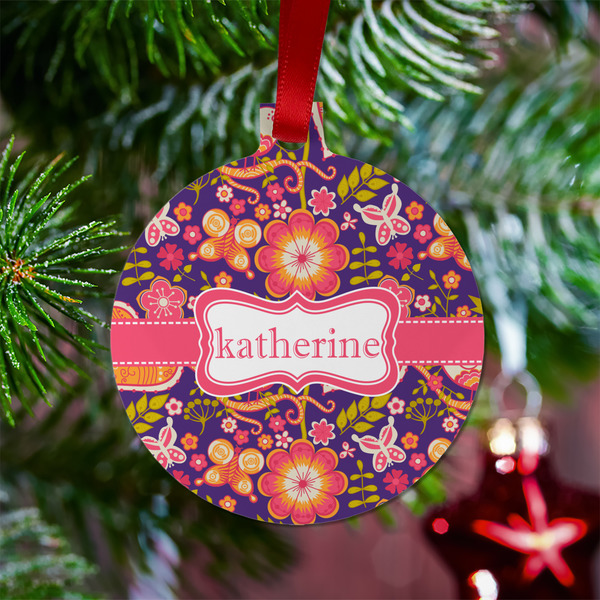 Birds & Hearts Metal Ball Ornament - Lifestyle