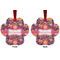 Birds & Hearts Metal Paw Ornament - Front and Back