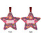 Birds & Hearts Metal Star Ornament - Front and Back