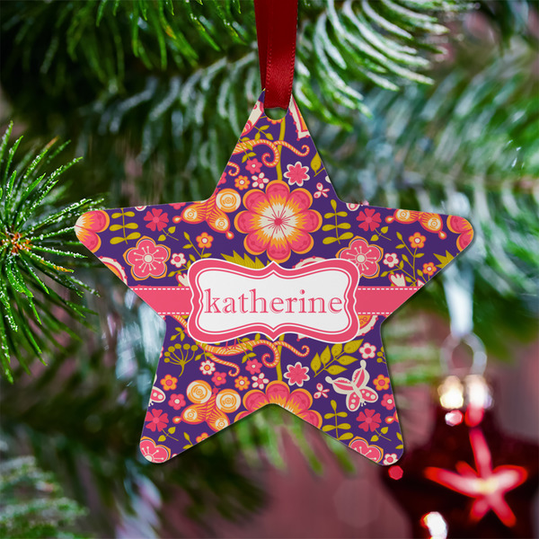 Birds & Hearts Metal Star Ornament - Lifestyle