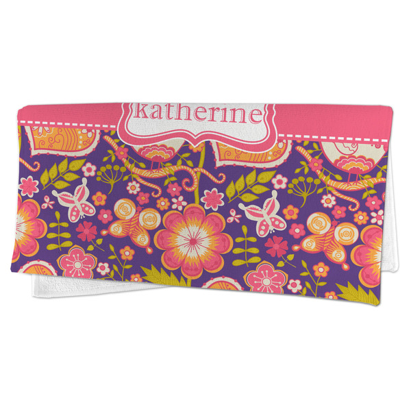 Birds & Hearts Microfiber Dish Rag - FOLDED (half)