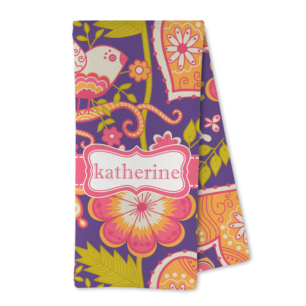 Custom Birds & Hearts Kitchen Towel - Microfiber (Personalized)