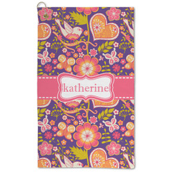 Birds & Hearts Microfiber Golf Towel (Personalized)