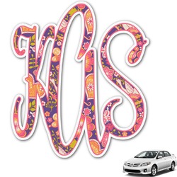 Birds & Hearts Monogram Car Decal (Personalized)