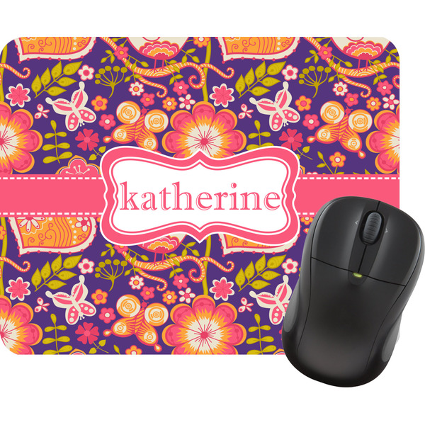 Custom Birds & Hearts Rectangular Mouse Pad (Personalized)