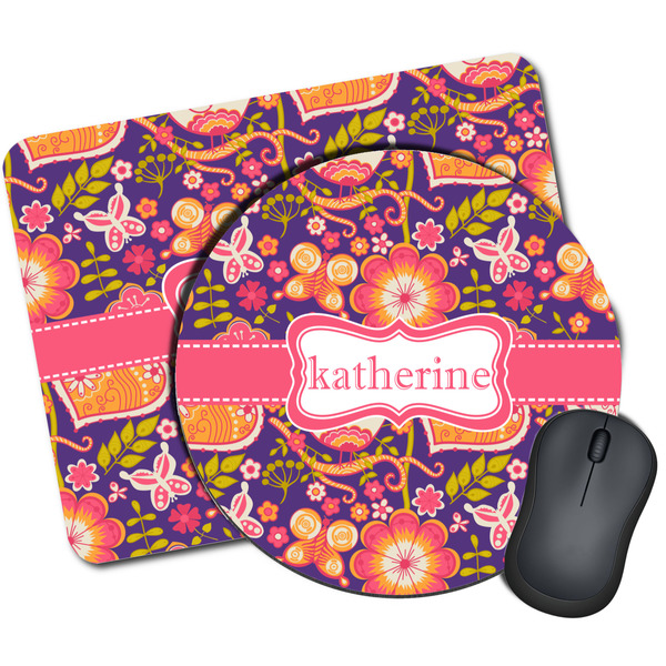 Custom Birds & Hearts Mouse Pad (Personalized)