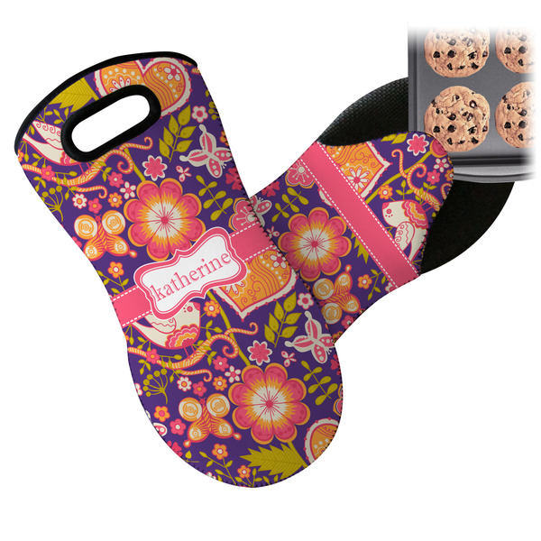 Birds & Hearts Neoprene Oven Mitt
