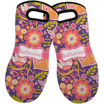 Birds & Hearts Neoprene Oven Mitts - Set of 2 w/ Name or Text