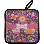 Birds & Hearts Pot Holder w/ Name or Text