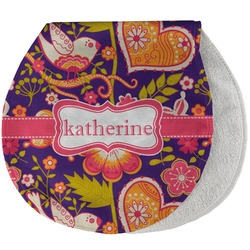 Birds & Hearts Burp Pad - Velour w/ Name or Text