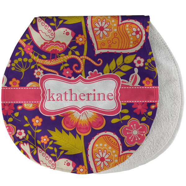 Birds & Hearts New Baby Burp Folded