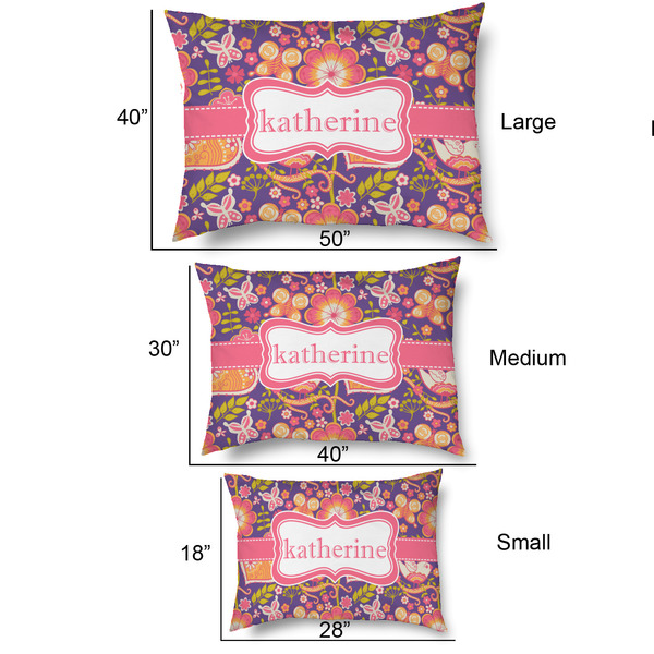 Birds & Hearts Outdoor Dog Beds - SIZE CHART