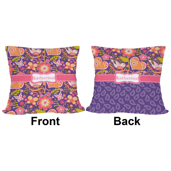 Birds & Hearts Outdoor Pillow - 16x16