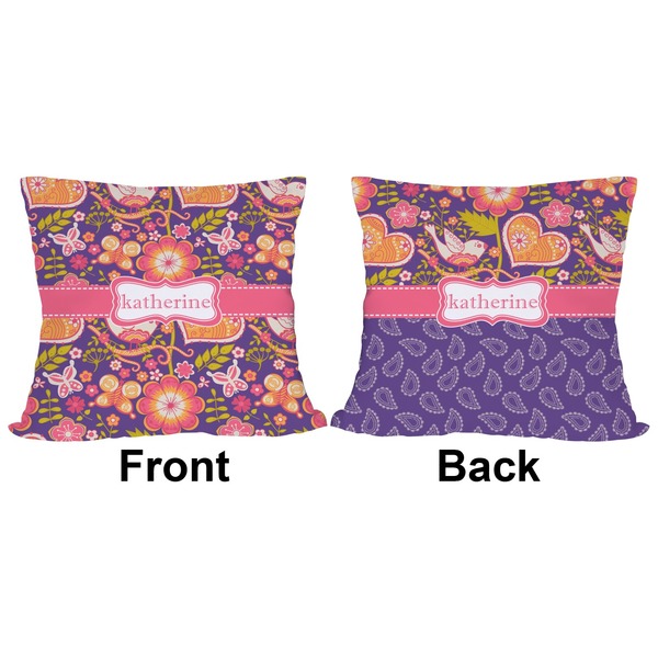 Birds & Hearts Outdoor Pillow - 18x18