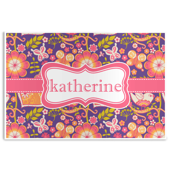 Custom Birds & Hearts Disposable Paper Placemats (Personalized)