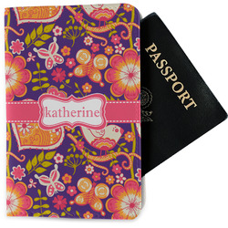 Birds & Hearts Passport Holder - Fabric w/ Name or Text