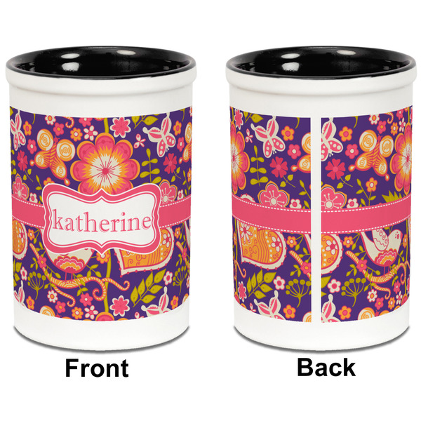 Birds & Hearts Pencil Holder - Black - approval