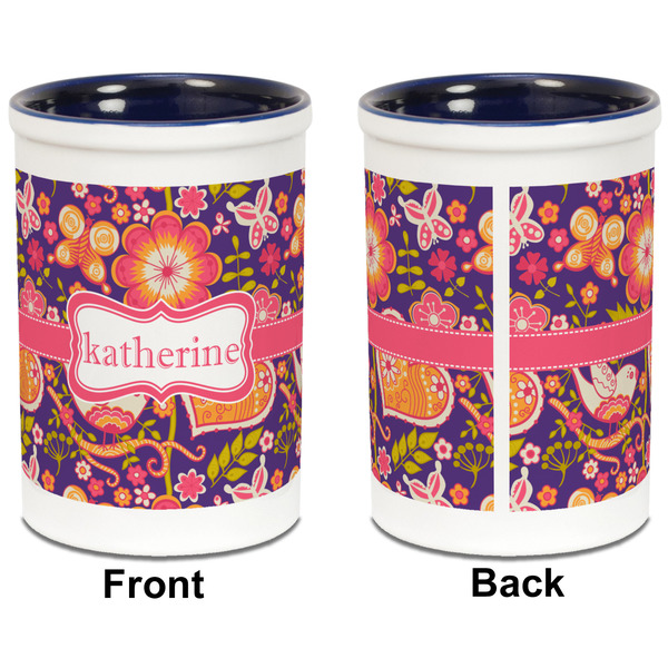 Birds & Hearts Pencil Holder - Blue - approval