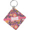 Birds & Hearts Diamond Plastic Keychain w/ Name or Text