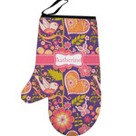 Birds & Hearts Left Oven Mitt (Personalized)