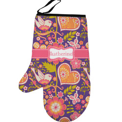 Birds & Hearts Left Oven Mitt (Personalized)