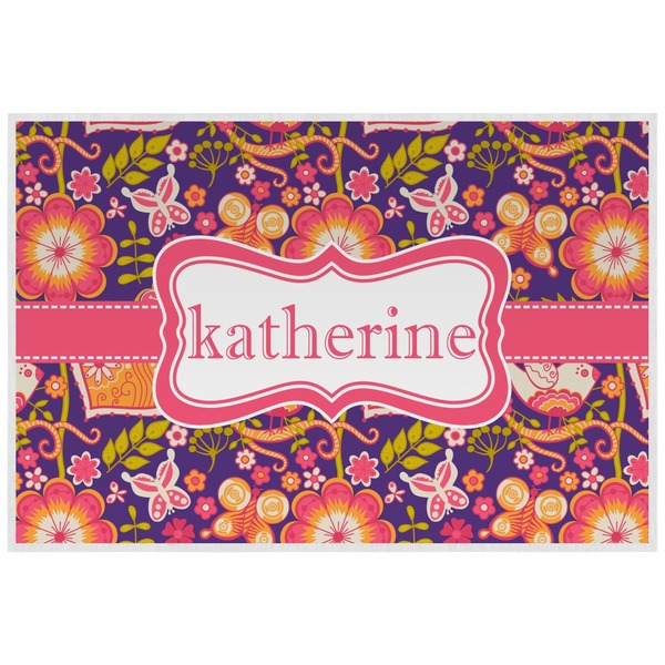 Custom Birds & Hearts Laminated Placemat w/ Name or Text