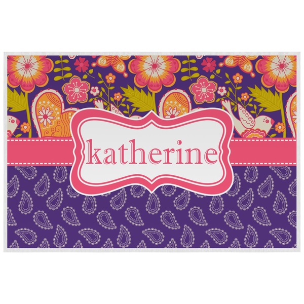 Birds & Hearts Personalized Placemat (Back)