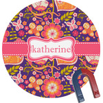 Birds & Hearts Round Fridge Magnet (Personalized)