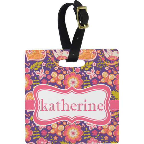 Birds & Hearts Personalized Square Luggage Tag