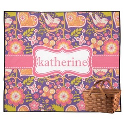 Birds & Hearts Outdoor Picnic Blanket (Personalized)